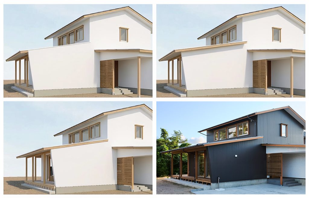 パース検討と完成写真_寺社の家